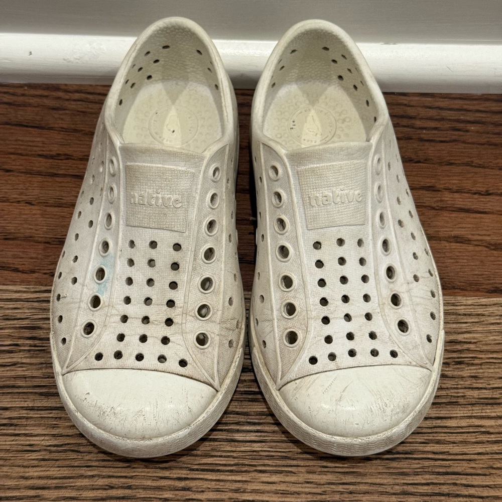 Native White Perforated Slip-Ons